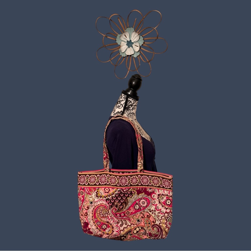 Vera Bradley, Paisley, pink, green and brown shoulder bag tote